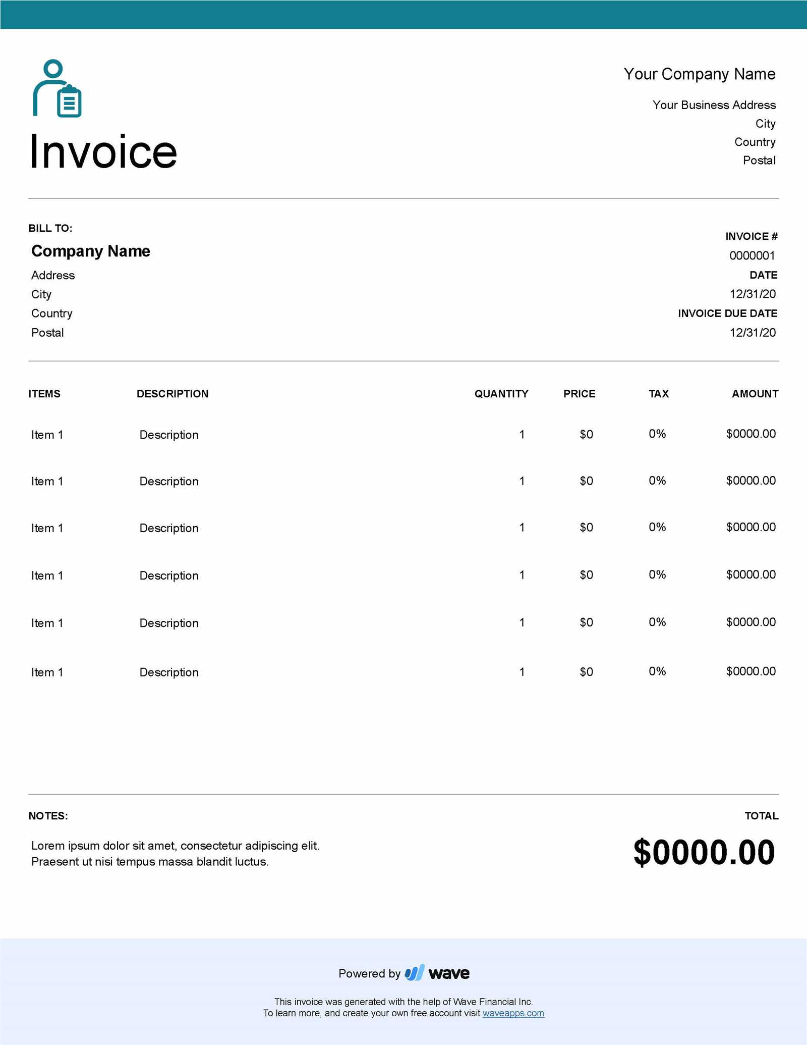 invoice ireland template