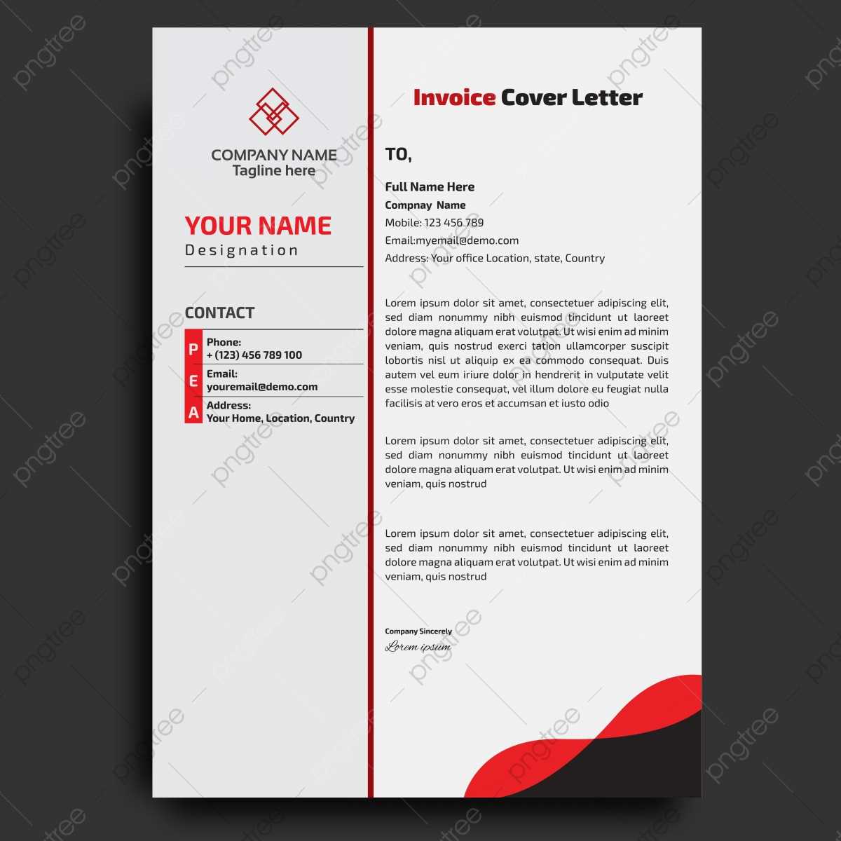 invoice letter template for professional services