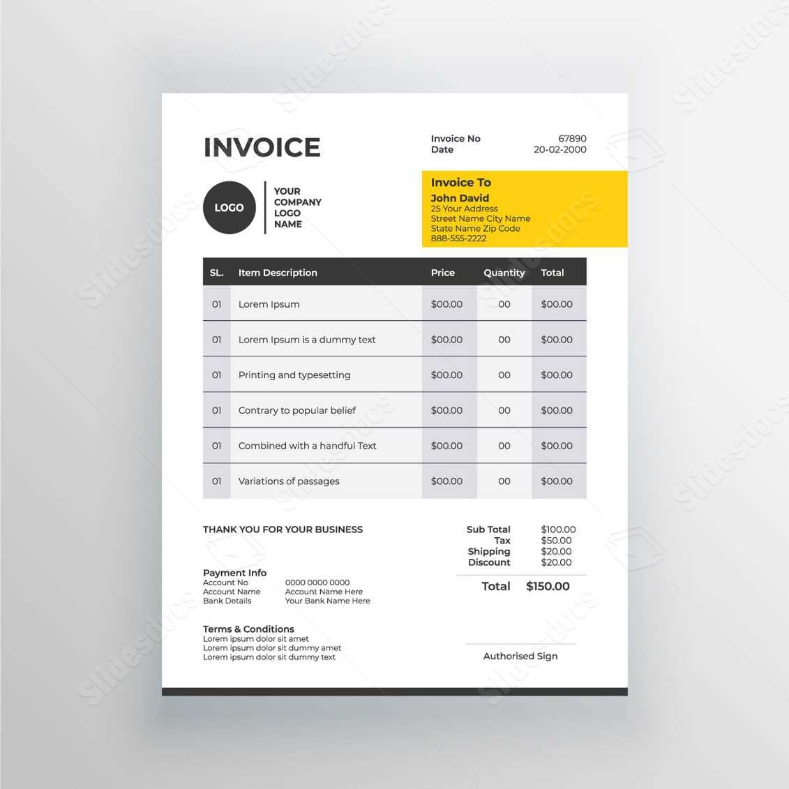 invoice letter template