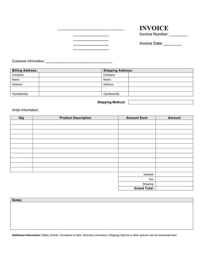 invoice note template