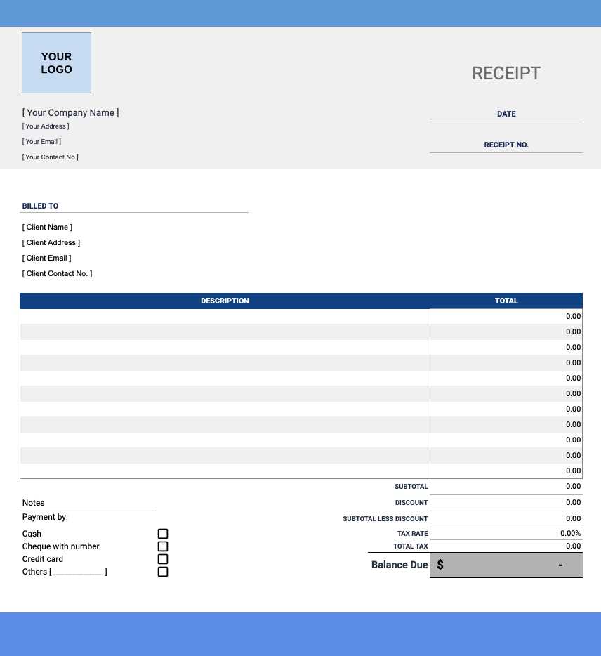 invoice payment receipt template