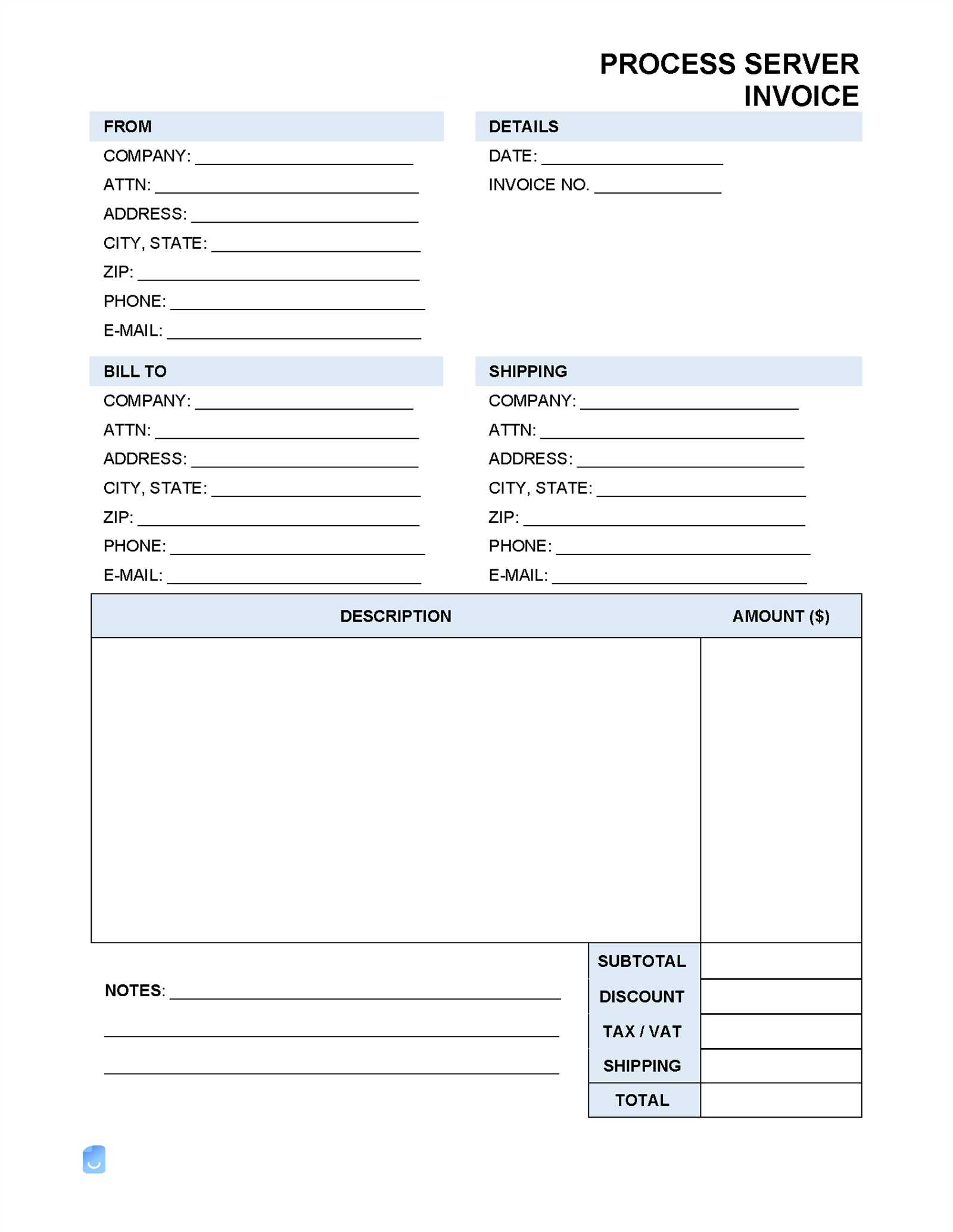 invoice procedure template