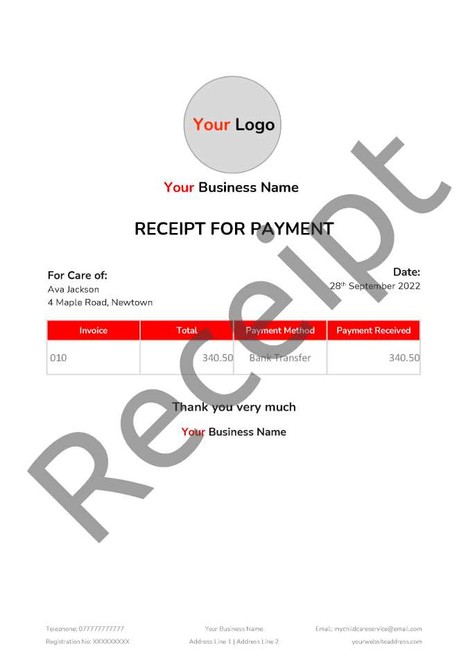 invoice receipt email template