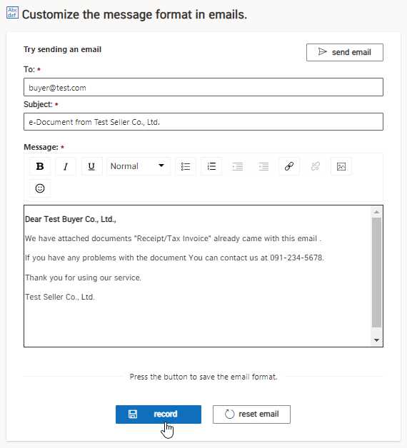 invoice receipt email template