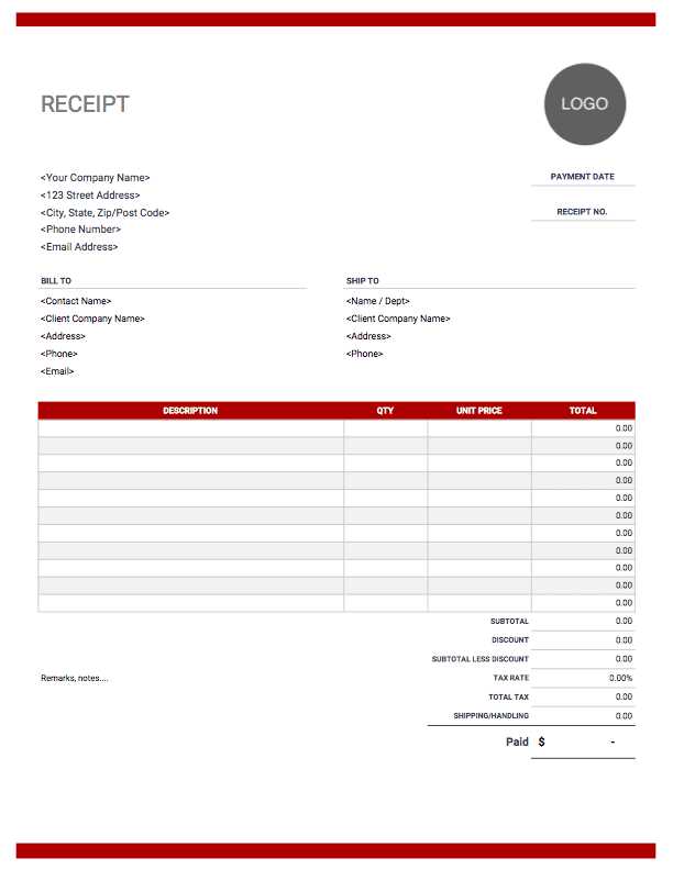 invoice receipt templates