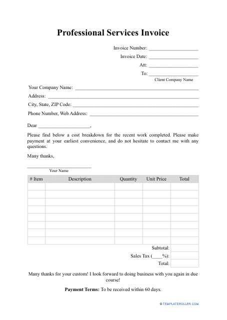 invoice services template