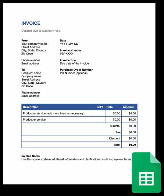 invoice sheet template