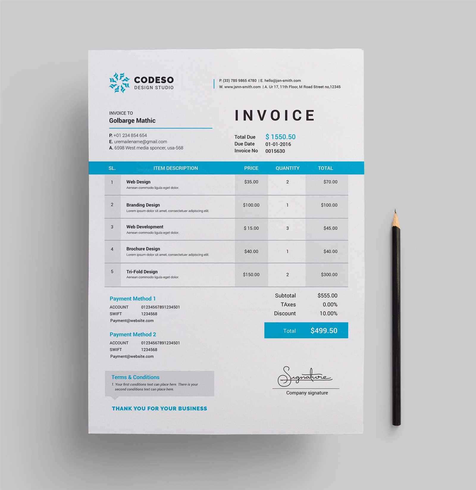 invoice template ai