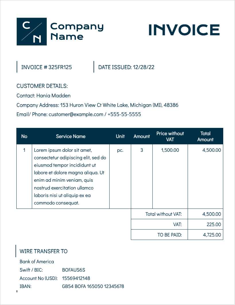 invoice template docs