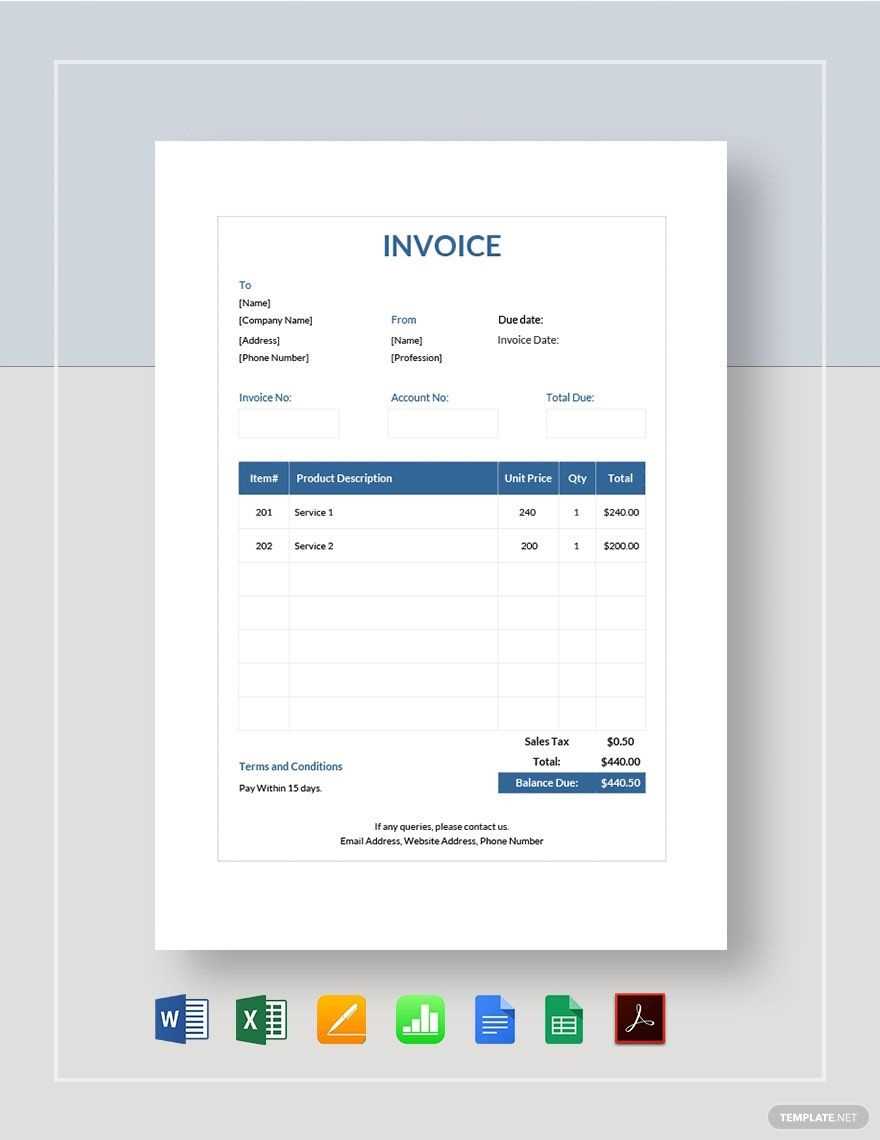 invoice template for apple pages