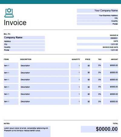 invoice template for computer services