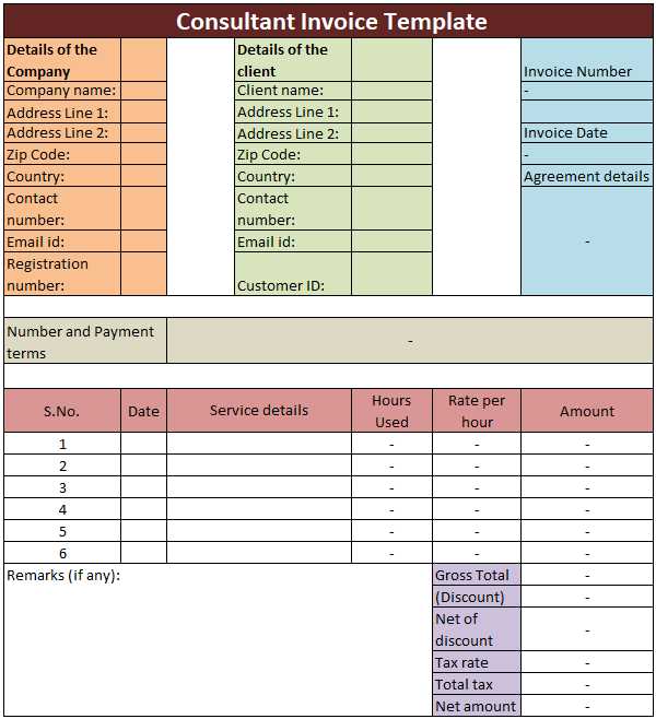 invoice template for consulting