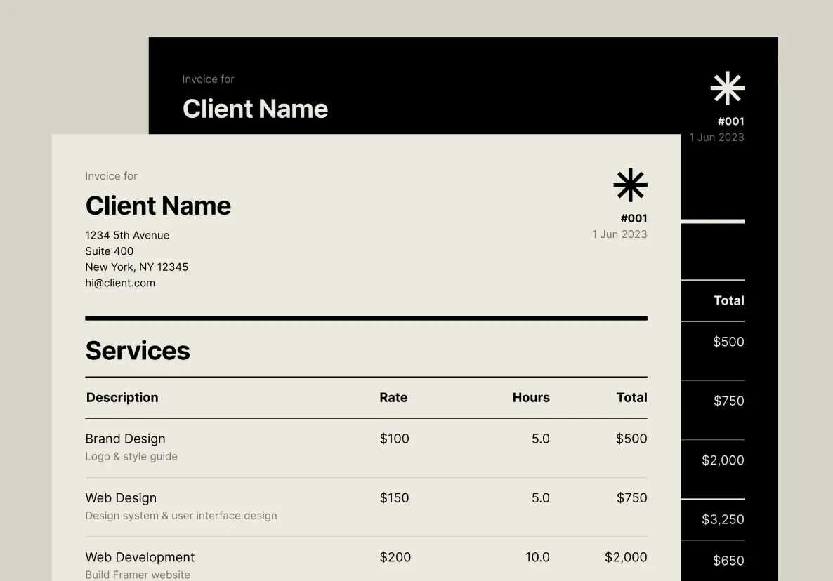 invoice template for graphic designer