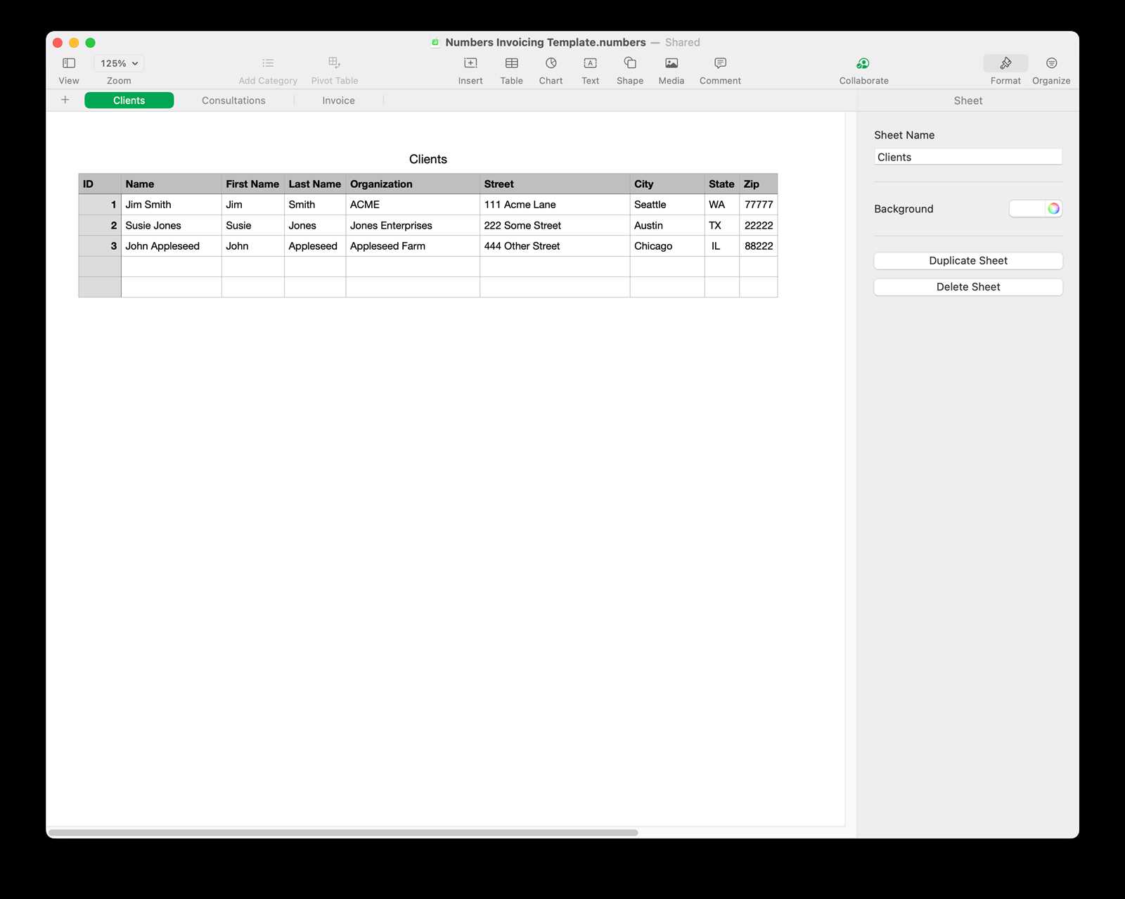 invoice template for ipad pages