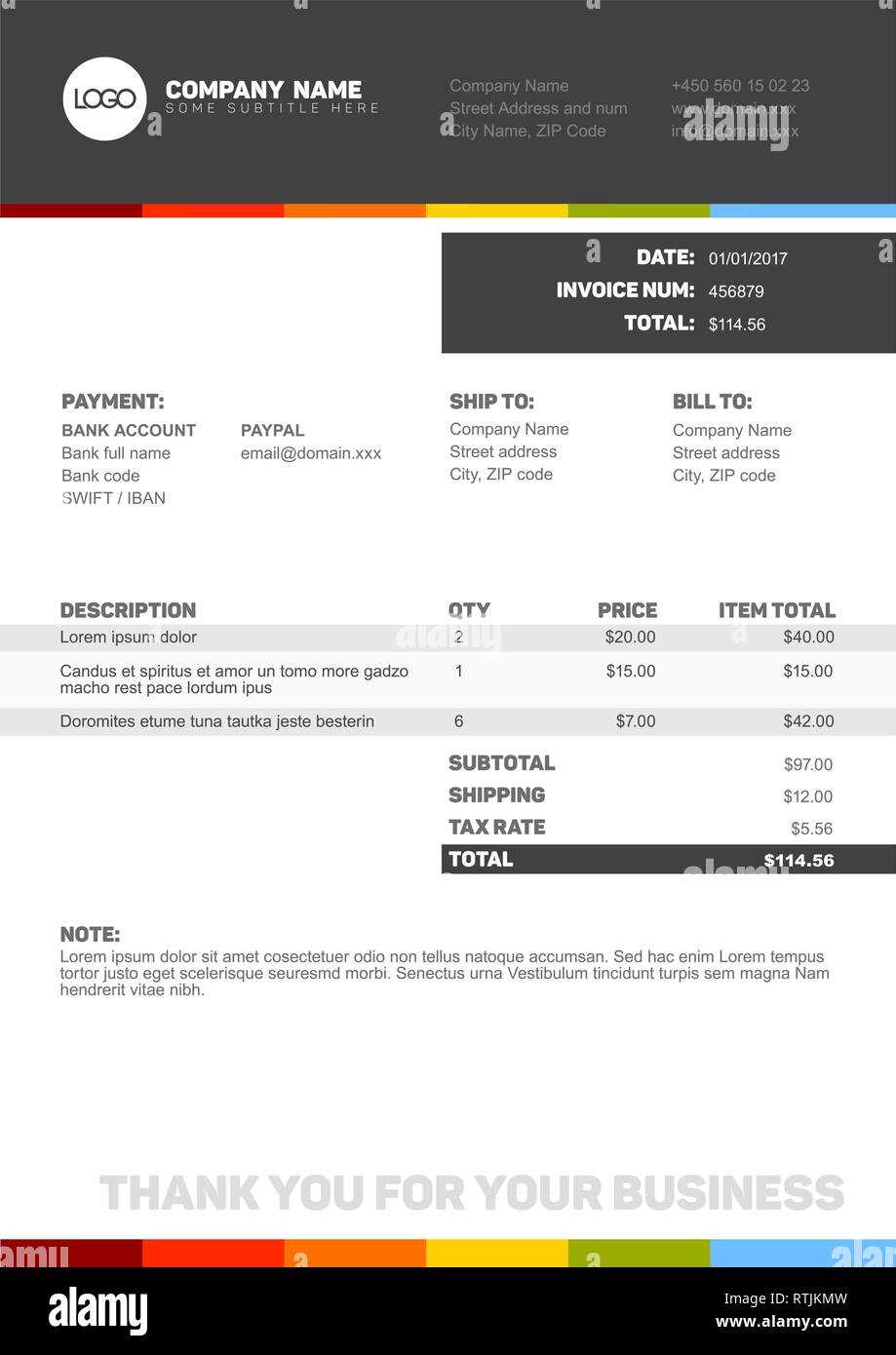 invoice template for social media services