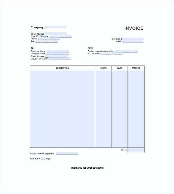 invoice template hourly work