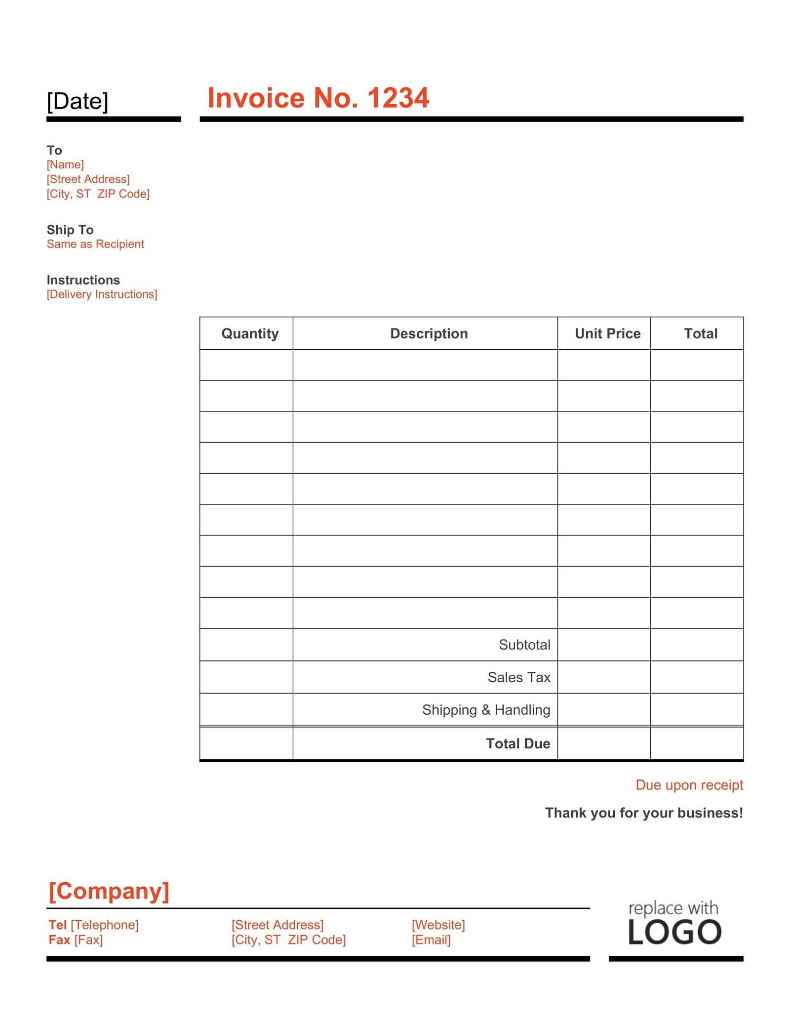 invoice template word docx