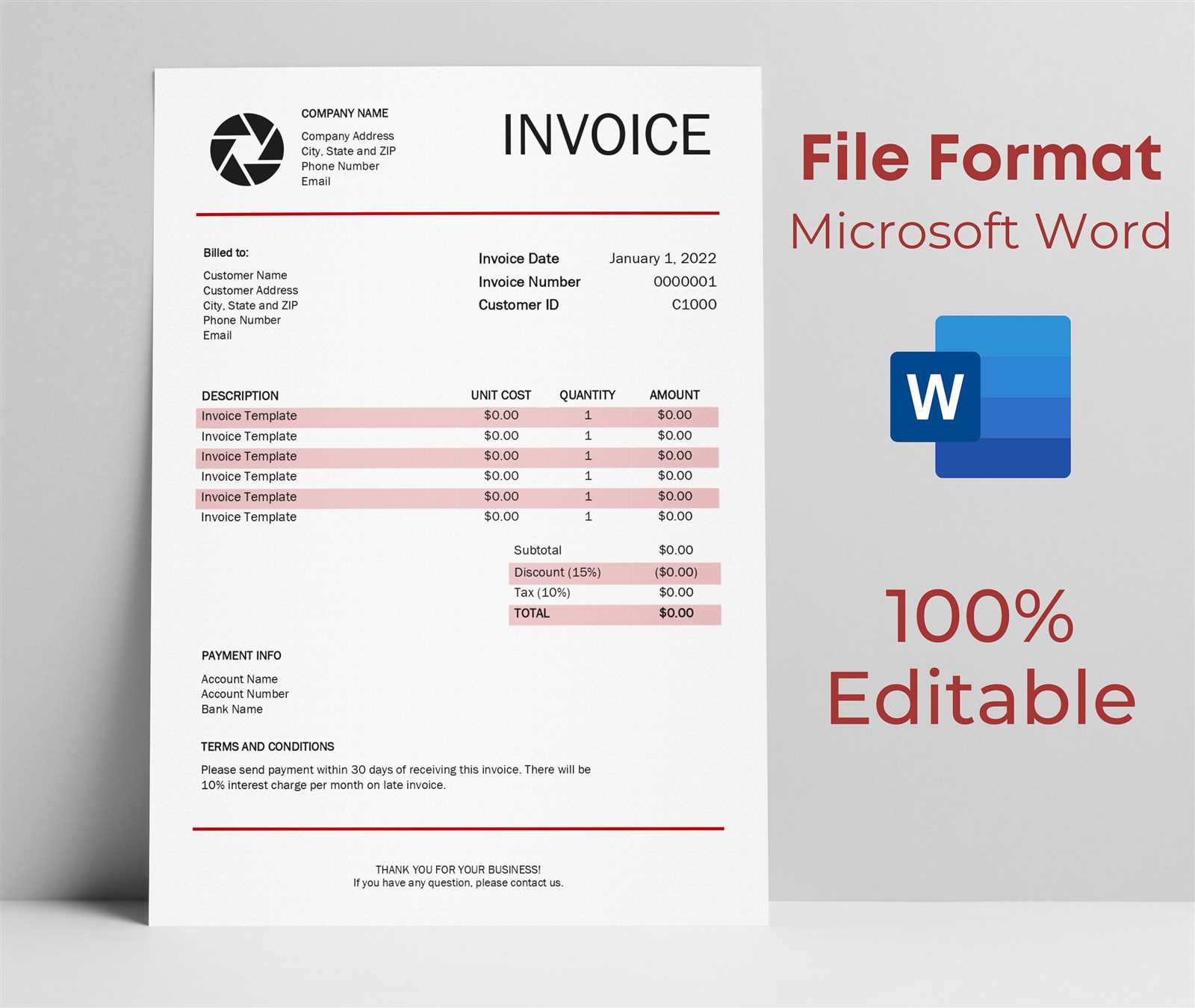 invoice template word docx