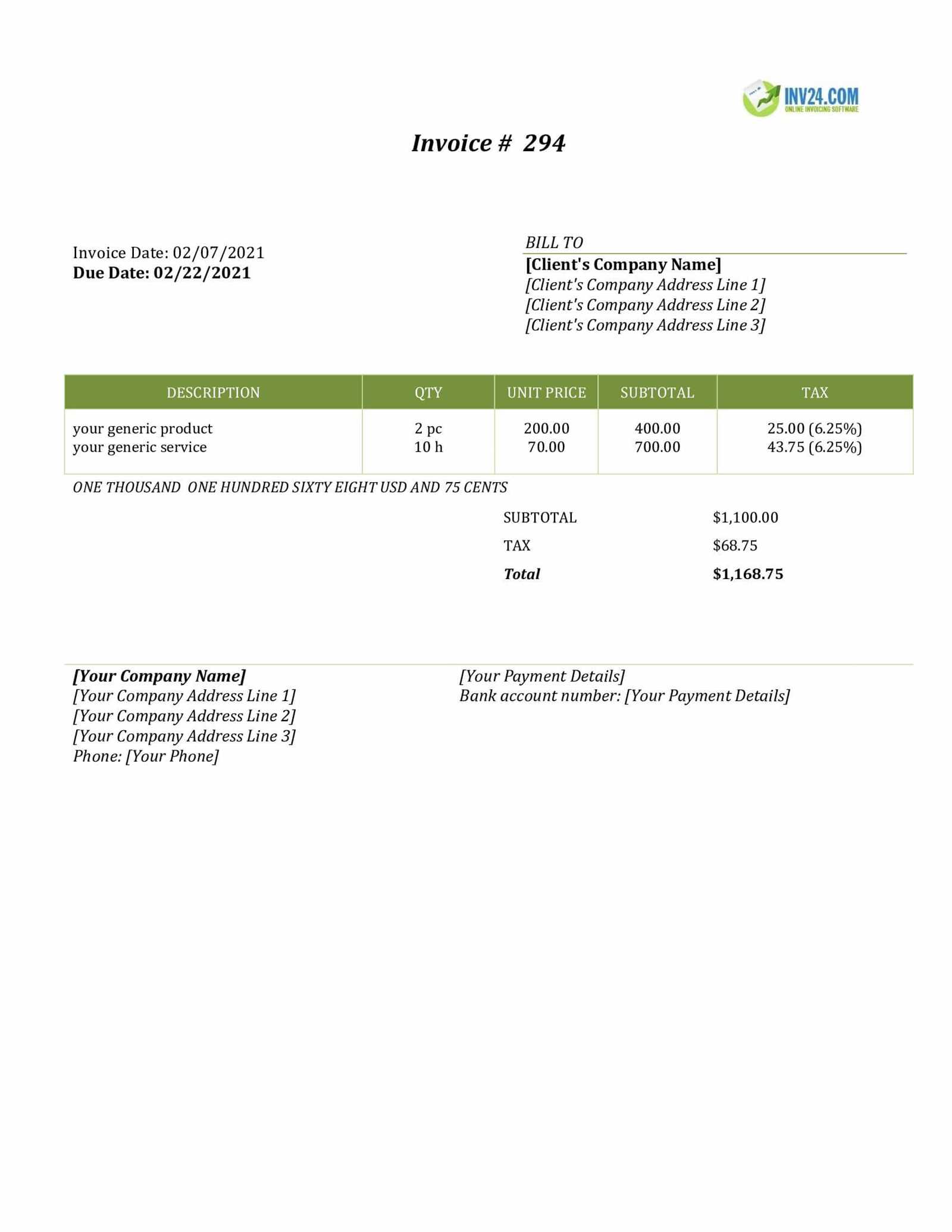 invoice template word docx