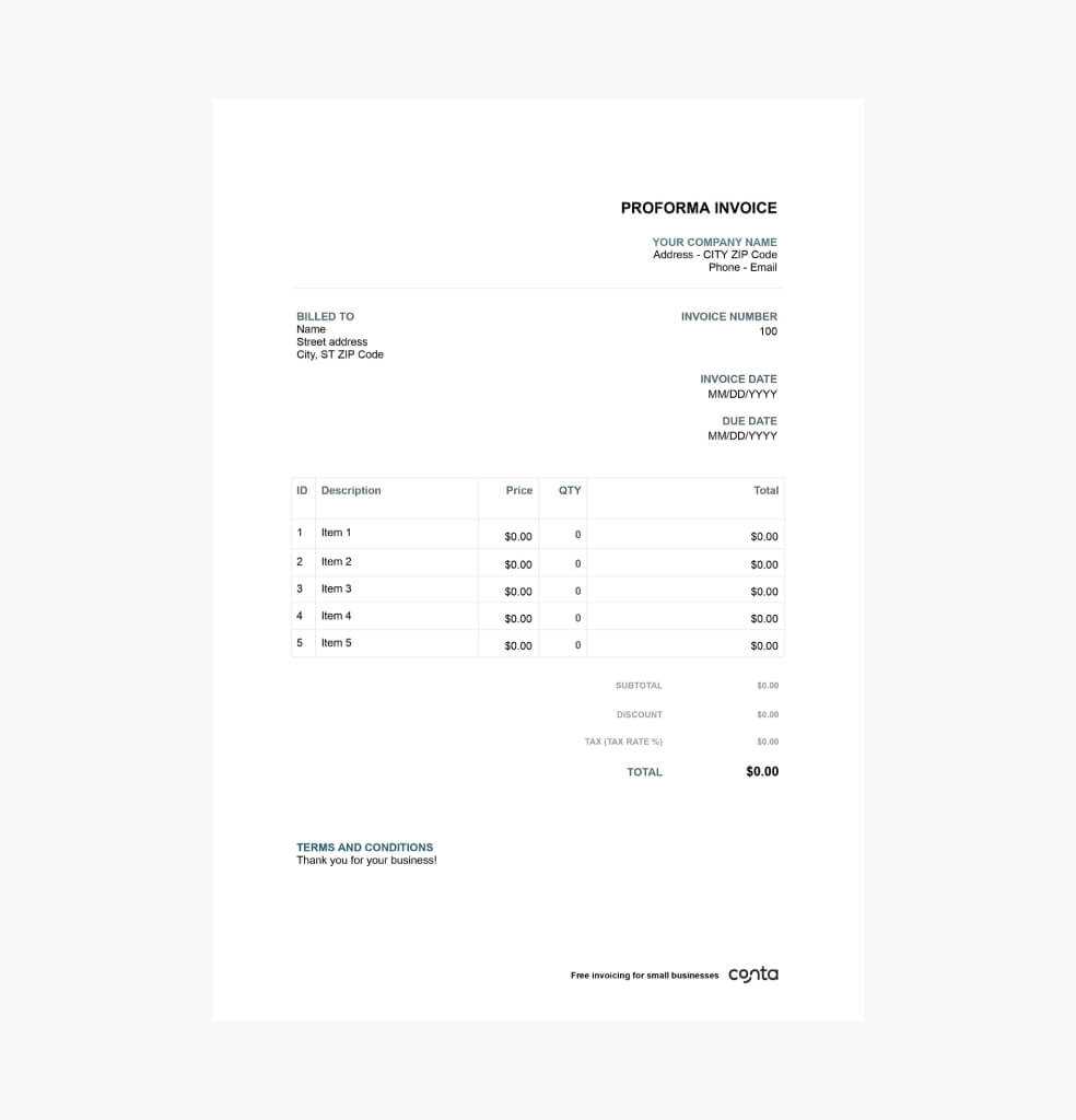 invoice template word download free