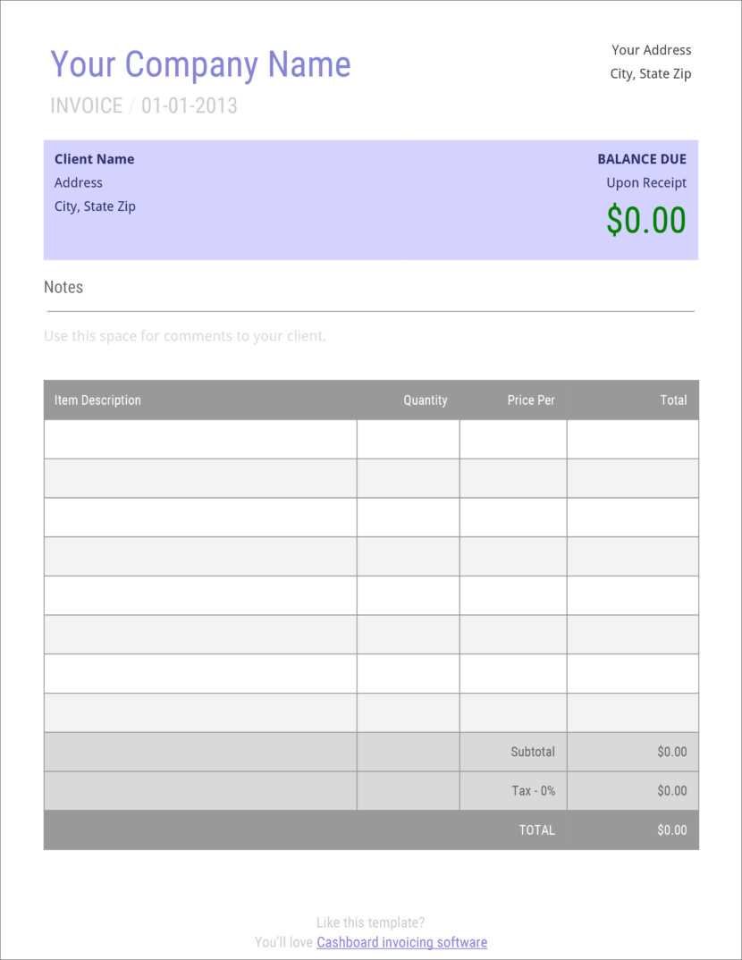 invoice template word file