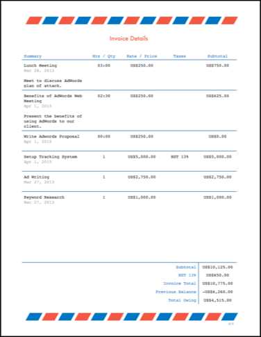 invoice templates for ipad