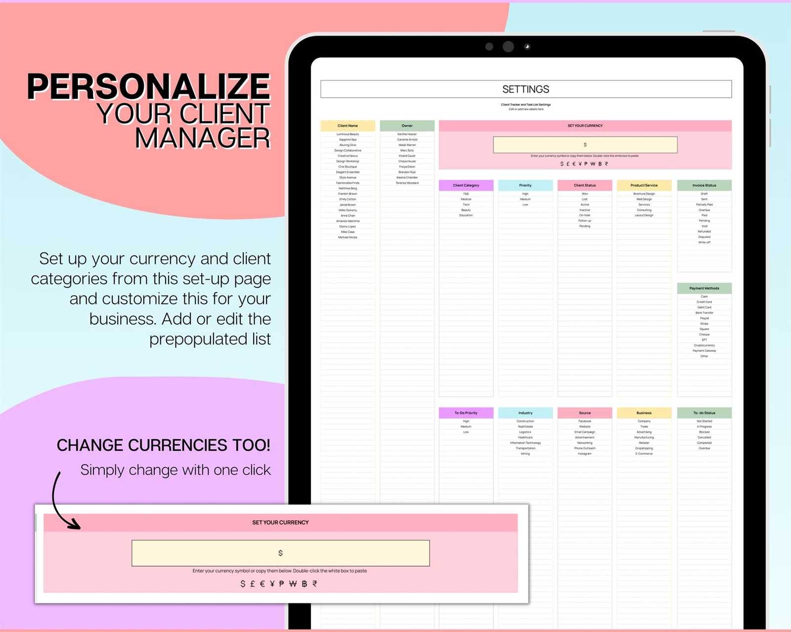 invoice tracking spreadsheet template