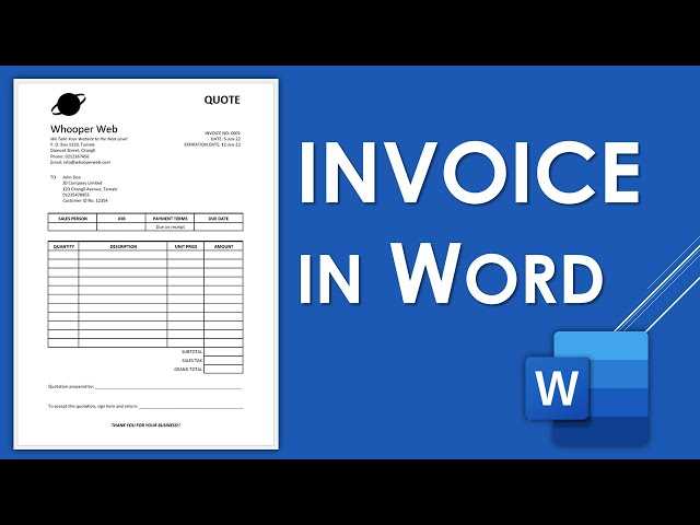 invoicing template word