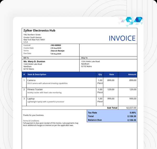 invoicing template word