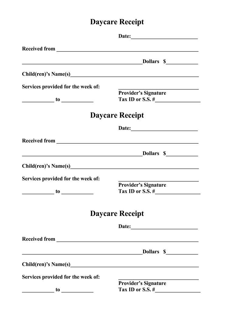 daycare invoice template word