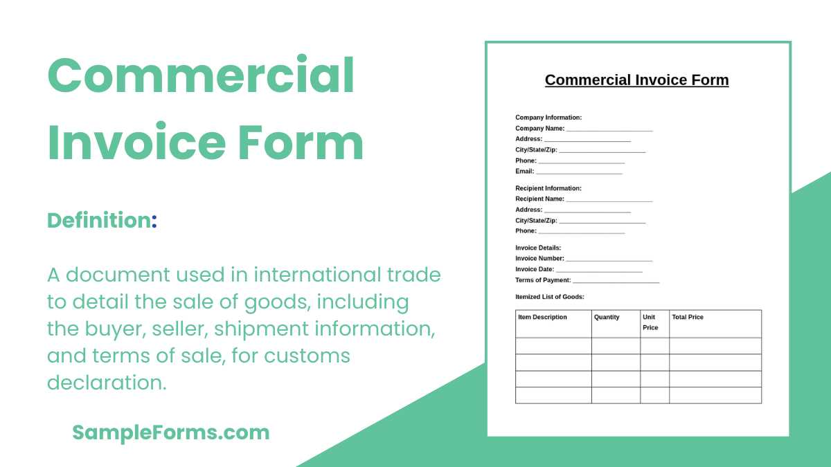 generic commercial invoice template