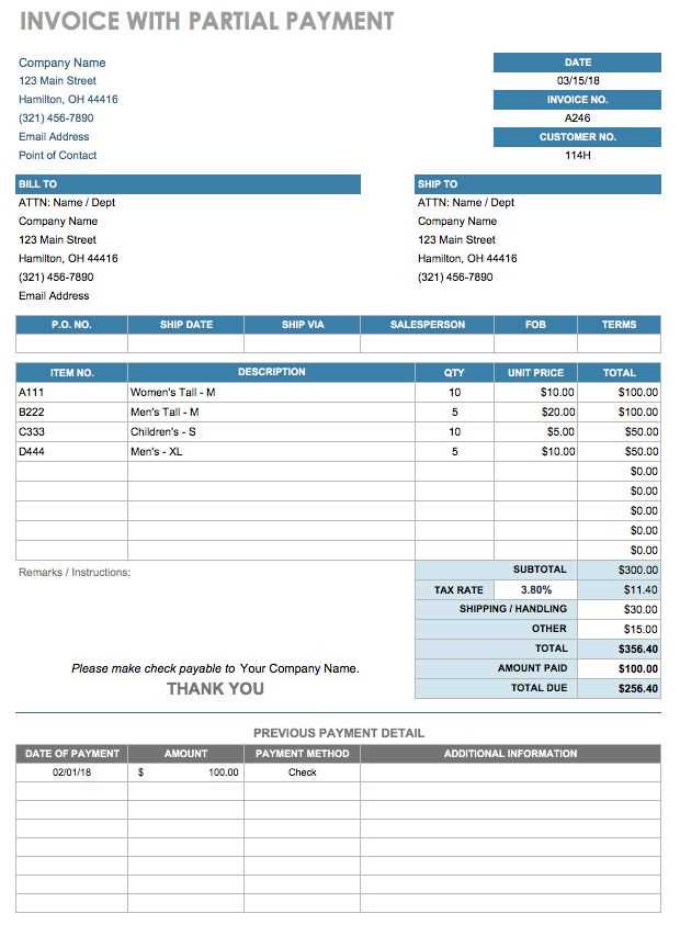 loan invoice template