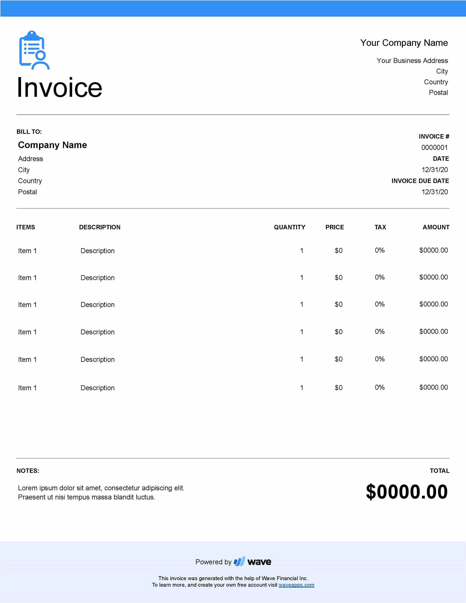 job invoice template