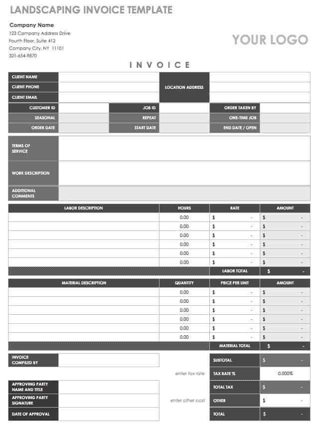 invoice template for lawn services