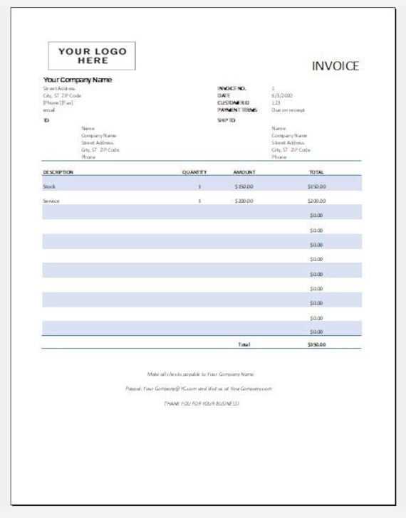 etsy invoice template