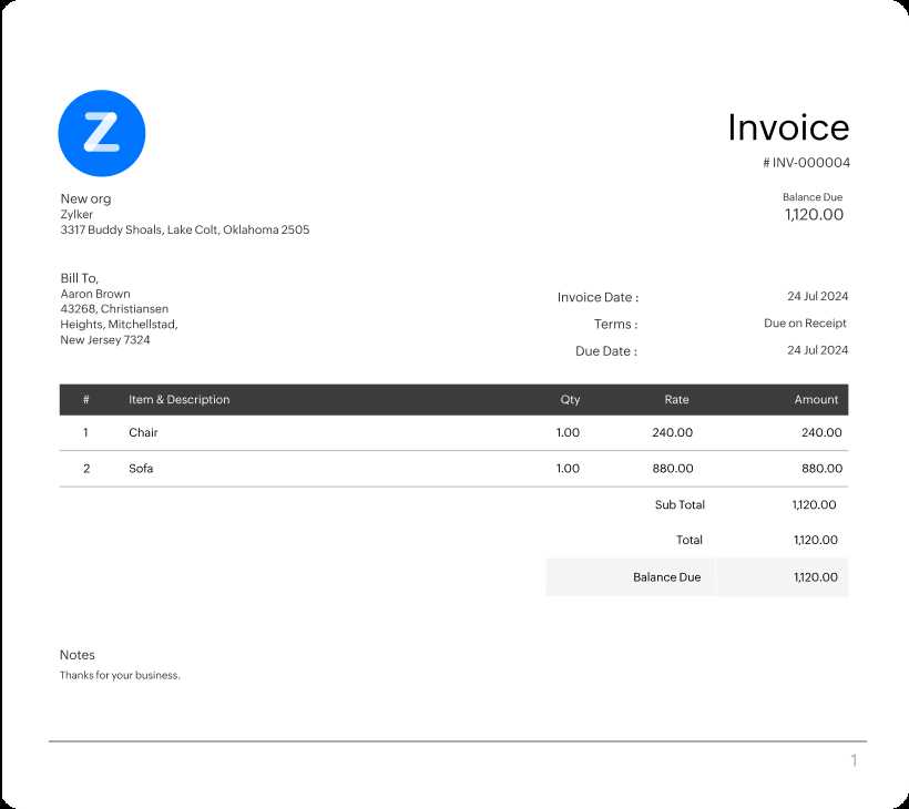 booking.com invoice template