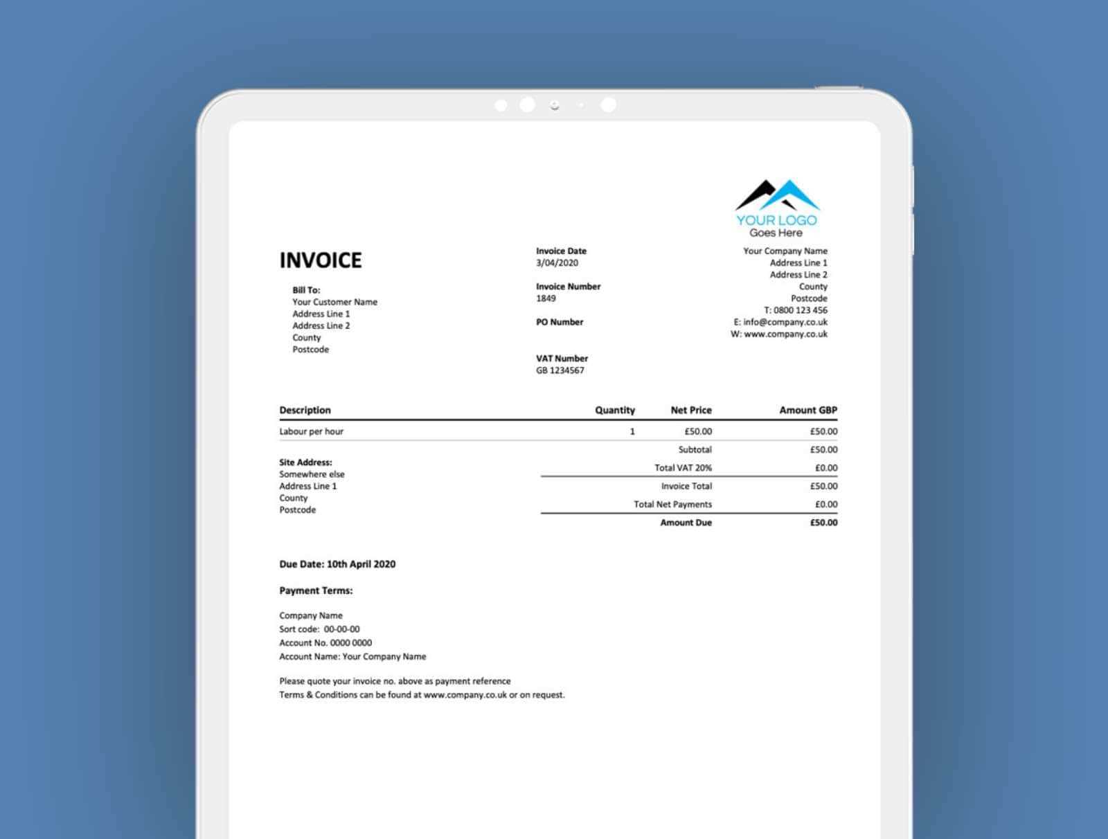 design service invoice template