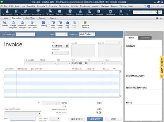 invoice template quickbooks online