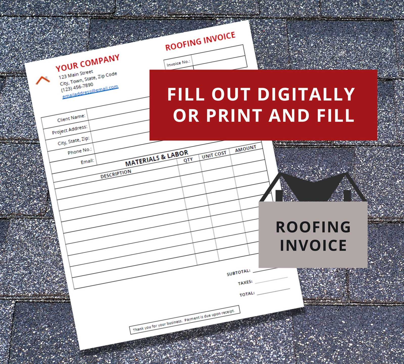 free roofing invoice template