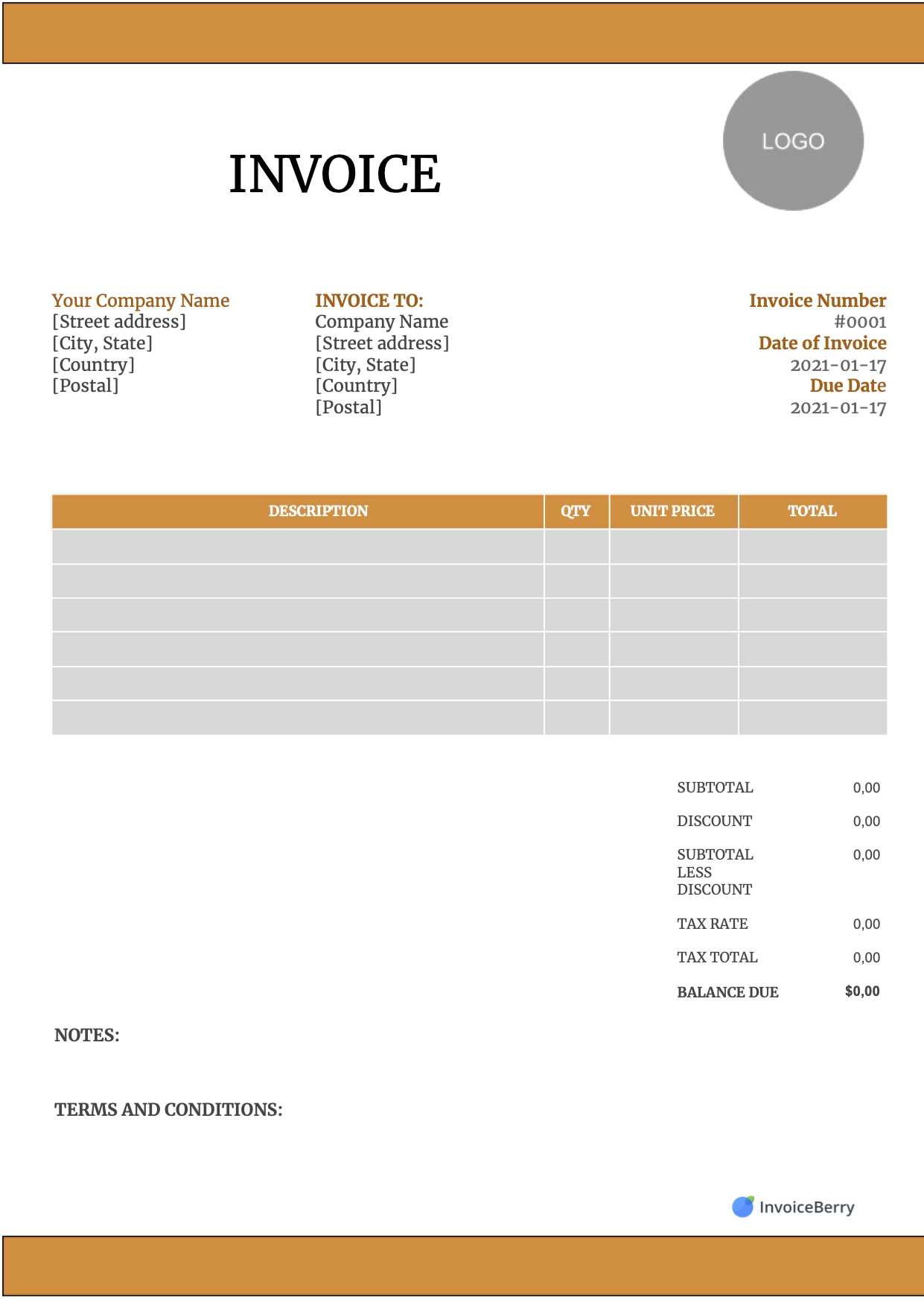 furniture invoice template