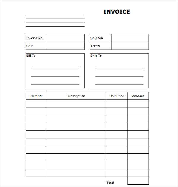 simple blank invoice template