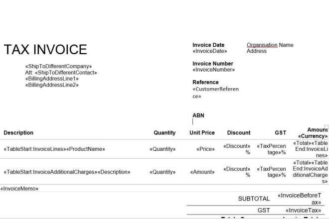 abn invoice template