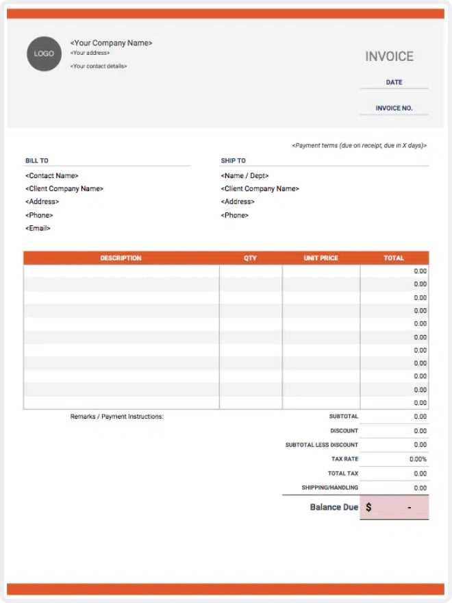 free product invoice template