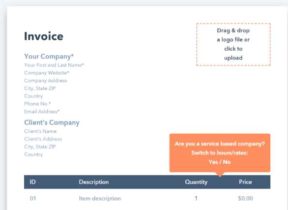 client invoice template