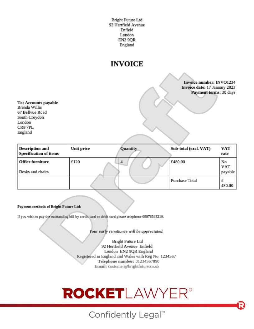 outstanding invoice template