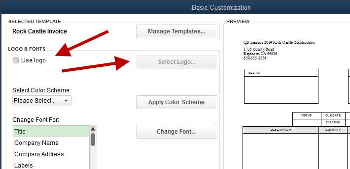 edit invoice template in quickbooks