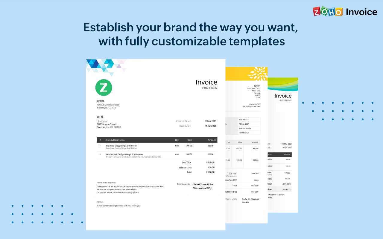 zoho invoice template editor