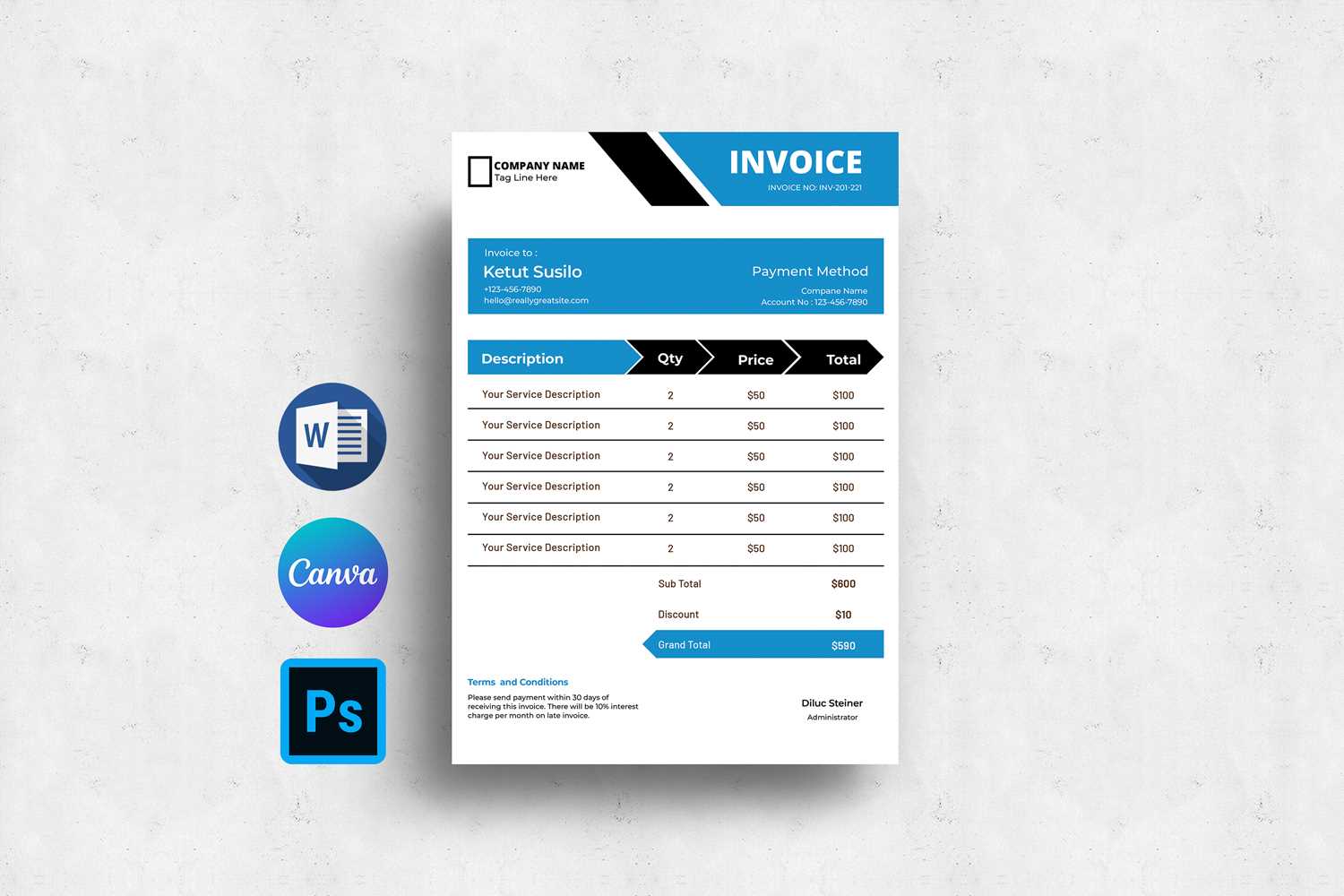 summer camp invoice template