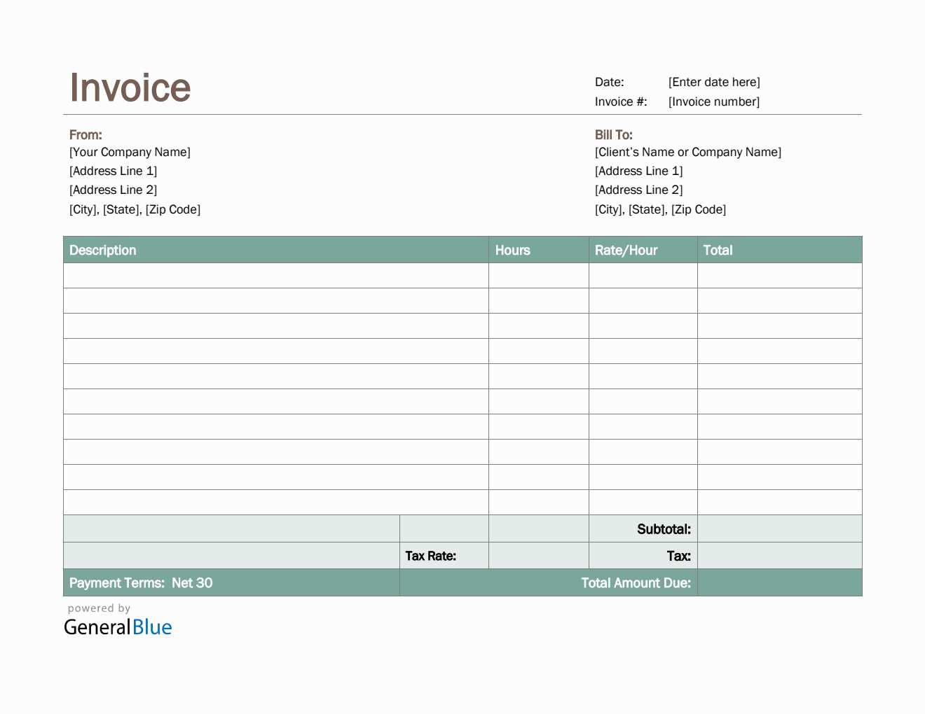 self employed invoice template free download