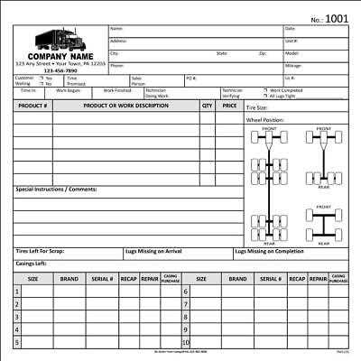 truck repair invoice template